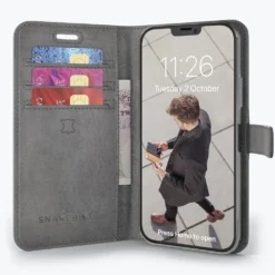 Apple IPhone 12 Mini - Vintage Leather Wallet Phone Case -Union Store 2ndimageGrey 3 9a13b827 fd21 490d be7e d82bf70d2919