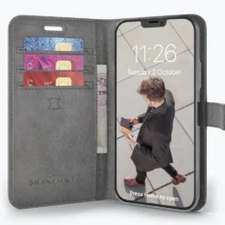 Apple IPhone 12 - Vintage Leather Wallet Phone Case -Union Store 2ndimageGrey 4 a3881cc9 955b 4cca 9b1d c6866103f386