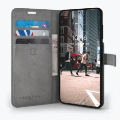 Samsung Galaxy S21 FE - Vintage Leather Wallet Phone Case -Union Store 2ndimageGreycopy 1