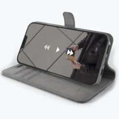 Apple IPhone 12 Mini - Vintage Leather Wallet Phone Case -Union Store 3rdImageGrey 3 7c0de8fa 5756 4ff0 b841 b6e3b8624580