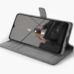 Samsung Galaxy A12 - Vintage Leather Wallet Phone Case -Union Store 3rdImageGrey 478ce813 5a61 4992 bacf 6f04fea3d8d1