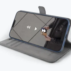 Apple IPhone 12 Pro - Vintage Leather Wallet Phone Case -Union Store 3rdImageGrey 5