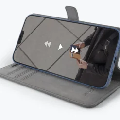 Apple IPhone 12 Pro Max - Vintage Leather Wallet Phone Case -Union Store 3rdImageGrey 6