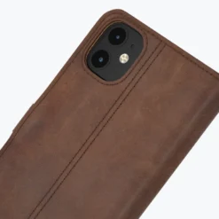 Apple IPhone 12 - Vintage Leather Wallet Phone Case -Union Store ChestnutBrown 40