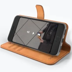 Apple IPhone 8 - Vintage Leather Wallet Phone Case -Union Store Chestnut 3