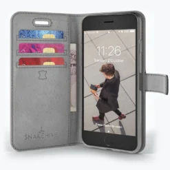 Apple IPhone 8 - Vintage Leather Wallet Phone Case -Union Store Grey 12