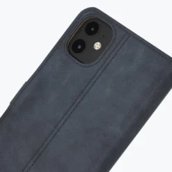 Apple IPhone 12 - Vintage Leather Wallet Phone Case -Union Store Navy 84