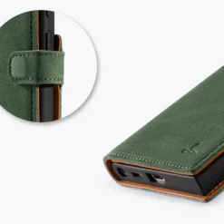 Samsung Galaxy S25 Ultra - Vintage Leather Wallet Phone Case -Union Store SamsungS24Ultra VintageWallet BottleGreen3 1
