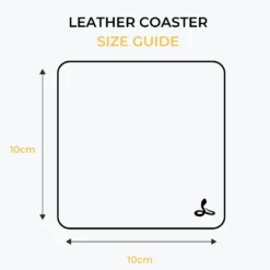 Metro Leather Coaster (x1) -Union Store SnakehiveLeatherCoasterSizeGuide