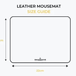 Metro Leather Mouse Mat / Mouse Pad -Union Store SnakehiveLeatherMouseMattSizeGuide