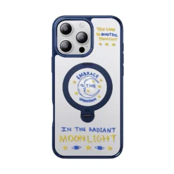 ArtCollab X Peter Illuminating Sunlight Magic Stand Pro Case For IPhone -Union Store front view of midnight moonlight titanium magic stand pro