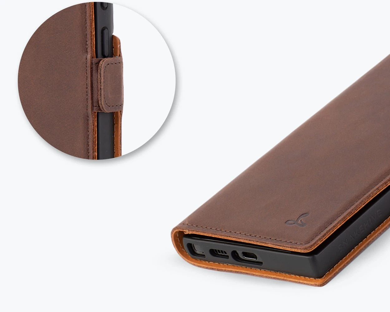 Samsung Galaxy S24 Ultra - Vintage Leather Wallet Phone Case (Side Clasp) 12 Samsung Galaxy S24 Ultra - Vintage Leather Wallet Phone Case (Side Clasp) - Image 12