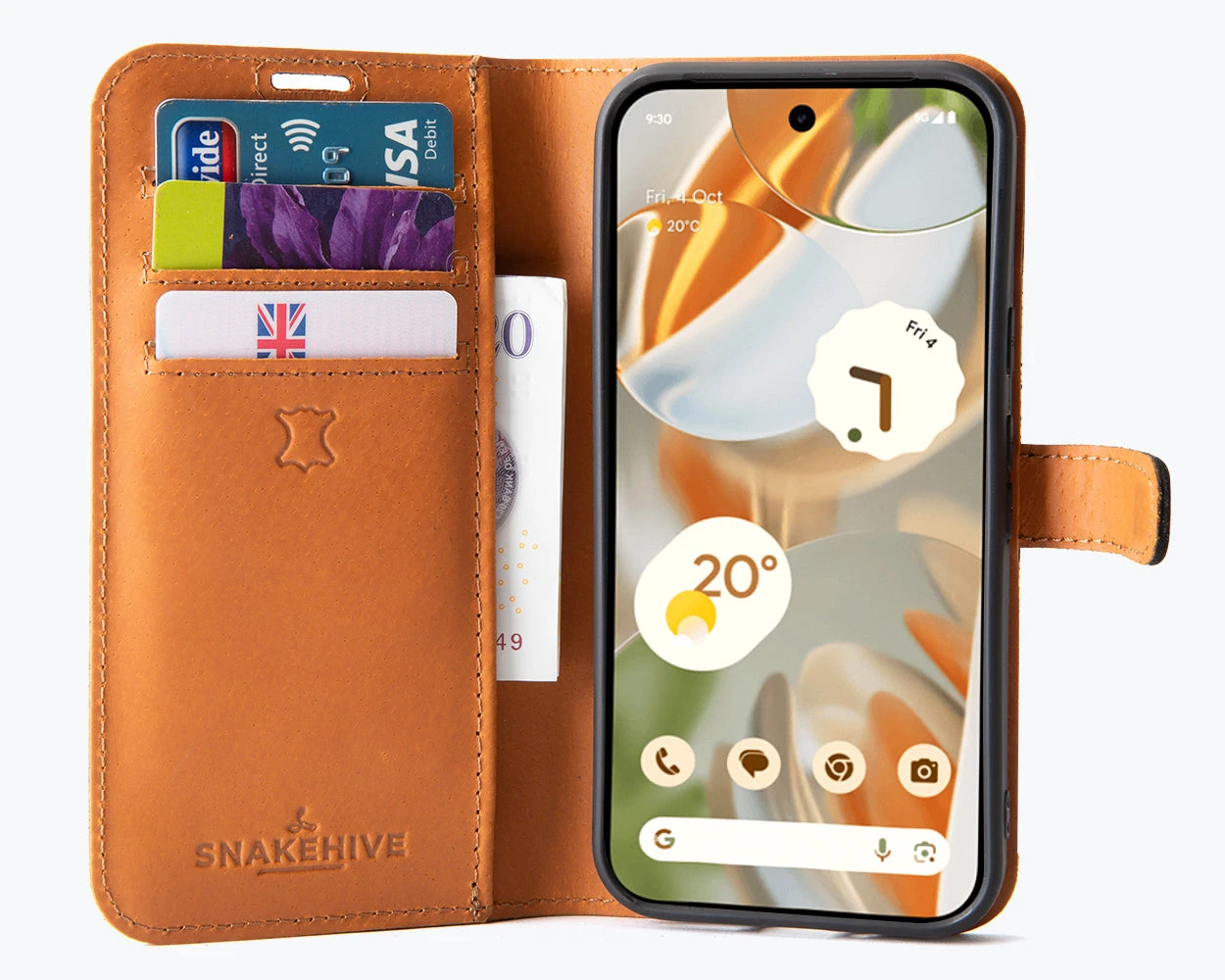 Google Pixel 9 Pro XL - Vintage Leather Wallet Phone Case 4 Google Pixel 9 Pro XL - Vintage Leather Wallet Phone Case - Image 4